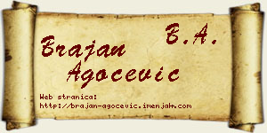 Brajan Agočević vizit kartica